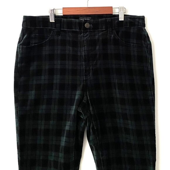 Talbots Velveteen Straight Leg Pants Black Watch Tartan - Picture 4 of 11